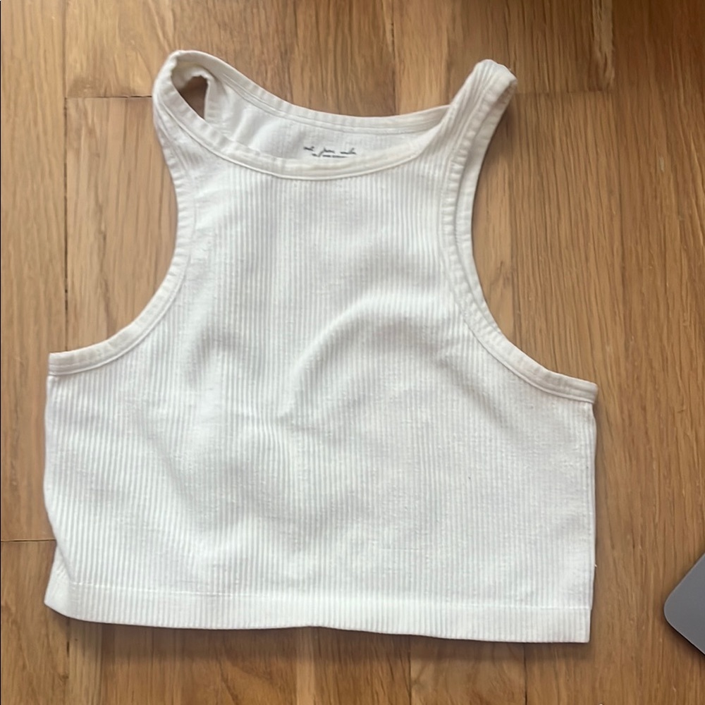 Urban Outfitters Cream Ribbed Top